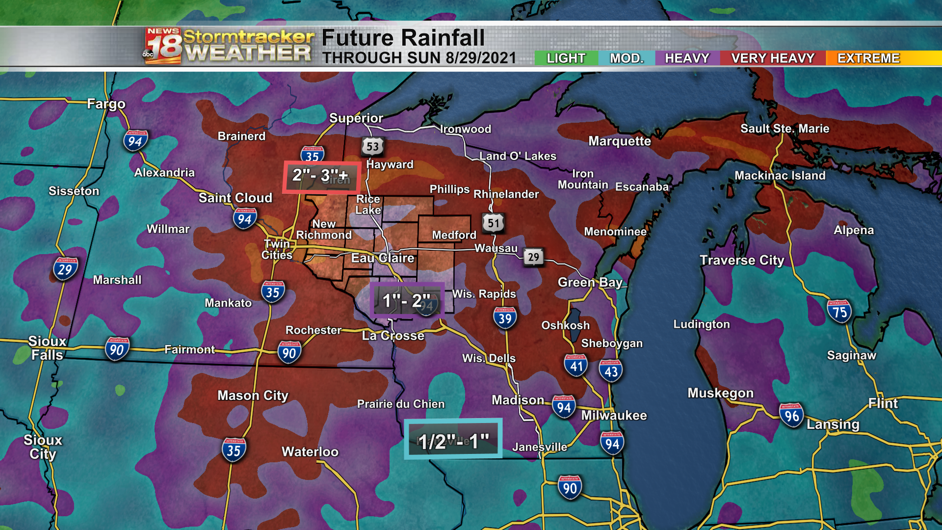 Morning storms brought strong wind and heavy rain- More later this week